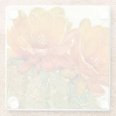 Dessous-de-verre En Verre Cactus Orange Blossoms (Dos)
