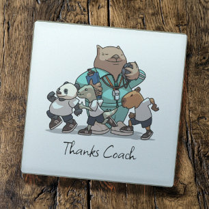 Dessous-de-verre En Verre Cadeau de remerciement pour l'entraîneur de wombat