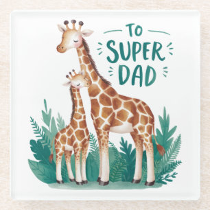 Dessous-de-verre En Verre Cadeau fête des pères À Super Papa