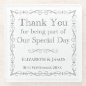 Dessous-de-verre En Verre Cadeau pour les clients Mariages (Devant)