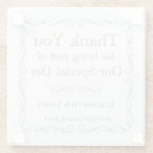 Dessous-de-verre En Verre Cadeau pour les clients Mariages (Dos)