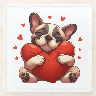 Dessous-de-verre En Verre Cadeaux de la Saint-Valentin Pitbull