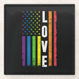 Dessous-de-verre En Verre Cadeaux Gay Pride Hommes Femmes Drapeau Arc-en-cie