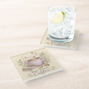 Dessous-de-verre En Verre Café aquarelle lavande cosy