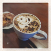 Dessous-de-verre En Verre Café Art Café Latte Coffee Cup Rustique (Devant)