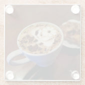 Dessous-de-verre En Verre Café Art Café Latte Coffee Cup Rustique (Dos)