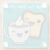 Dessous-de-verre En Verre Café Et Toast (Dos)