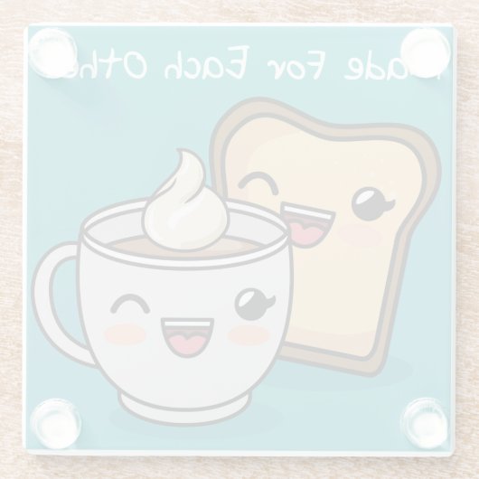 Dessous-de-verre En Verre Café Et Toast (Dos)