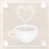 Dessous-de-verre En Verre Café ? Fumée en forme de coeur (Dos)