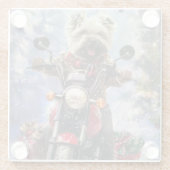 Dessous-de-verre En Verre Cairn Terrier Chien équitation Moto Noël (Dos)