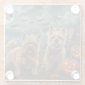 Dessous-de-verre En Verre Cairn Terrier Halloween Éffrayant (Dos)