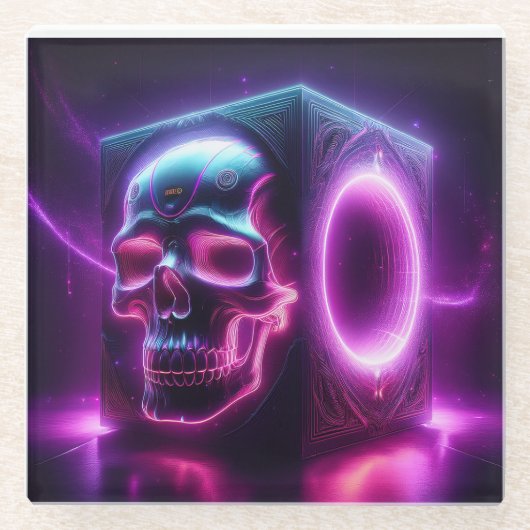 Dessous-de-verre En Verre Caisson de basses Skullbox (Devant)