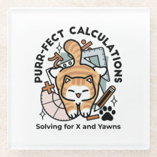 Dessous-de-verre En Verre Calculs Parfaits – Création de chat de maths drôle