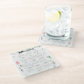 Dessous-de-verre En Verre calendrier 2023 floral (Incliné)