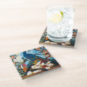 Dessous-de-verre En Verre Calico Cat Dragon Rouge (Incliné)