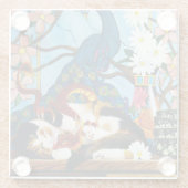 Dessous-de-verre En Verre Calico Cat Dragon Rouge (Dos)