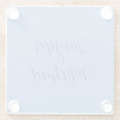 Dessous-de-verre En Verre Calligraphie Bleue Classique mariage (Dos)