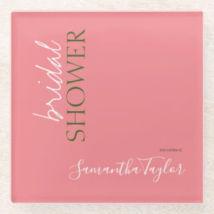 Dessous-de-verre En Verre Calligraphie Chic Mariage Minimaliste