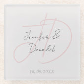 Dessous-de-verre En Verre Calligraphie classique tendance monogramme (Devant)