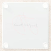 Dessous-de-verre En Verre Calligraphie classique tendance monogramme (Dos)