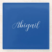 Calligraphie Elégant Bleu Blanc Plaine Nom simple