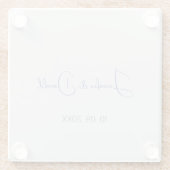 Dessous-de-verre En Verre Calligraphie tendance écriture classique personnel (Dos)