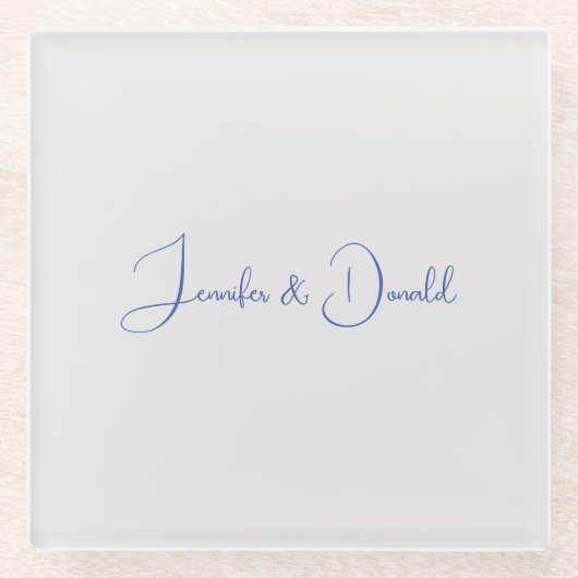 Dessous-de-verre En Verre Calligraphie tendance écriture classique personnel (Devant)