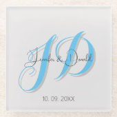 Dessous-de-verre En Verre Calligraphie tendance monogramme de script classiq (Devant)
