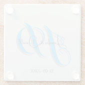 Dessous-de-verre En Verre Calligraphie tendance monogramme de script classiq (Dos)