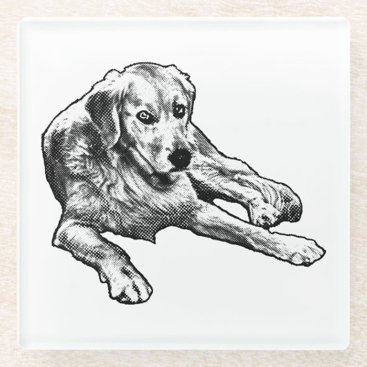 Dessous-de-verre En Verre Calme du tableau : Grain d'or (Devant)