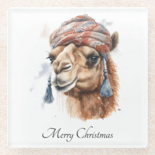 Dessous-de-verre En Verre Camel de Noël, personnalisable