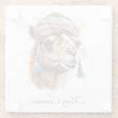 Dessous-de-verre En Verre Camel de Noël, personnalisable (Dos)