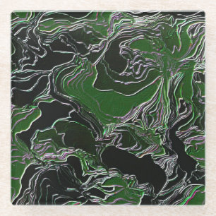 Dessous-de-verre En Verre Camo Vert Funky