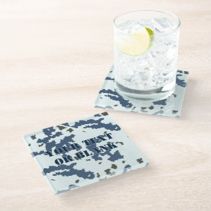 Dessous-de-verre En Verre Camouflage d'hiver