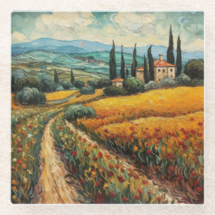 Dessous-de-verre En Verre Campagne toscane Italie van Gogh