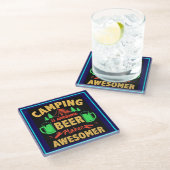 Dessous-de-verre En Verre Camping is Awesome Beer Make it Awesomer-67688 (Incliné)