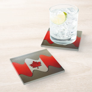 Dessous-de-verre En Verre Canada Flag-Chrome par Shirley Taylor
