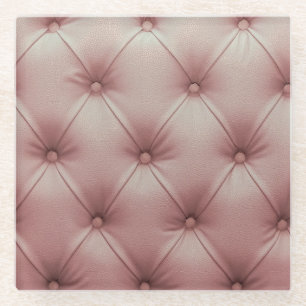 Dessous-de-verre En Verre Canapé En Cuir Rose, Arrière - plan Texturé.