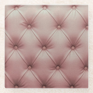 Dessous-de-verre En Verre Canapé En Cuir Rose, Arrière - plan Texturé.