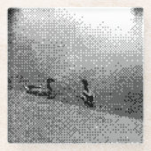 Dessous-de-verre En Verre canards d'art pixel (Devant)