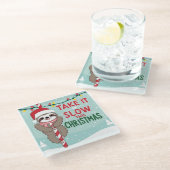 Dessous-de-verre En Verre candi cane, joyeux noël, salutations de saison, fa (Incliné)