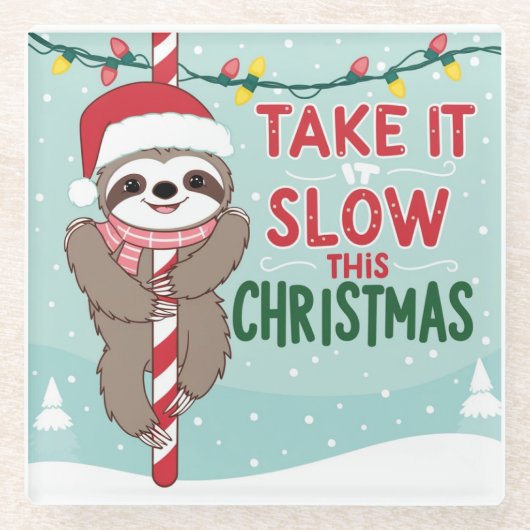 Dessous-de-verre En Verre candi cane, joyeux noël, salutations de saison, fa (Devant)