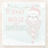 Dessous-de-verre En Verre candi cane, joyeux noël, salutations de saison, fa (Dos)