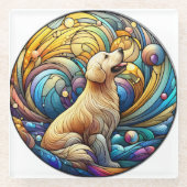 Dessous-de-verre En Verre Canine enchantée sur des persiennes en céramique c (Devant)