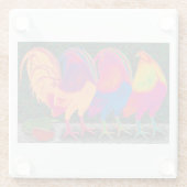 Dessous-de-verre En Verre Cantina Roosters (Dos)