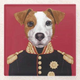 Dessous-de-verre En Verre Capitaine Jack Russell