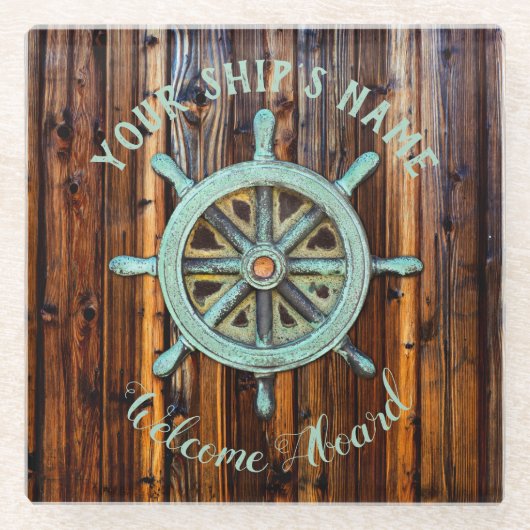 Dessous-de-verre En Verre Capitaine Wheel (Devant)