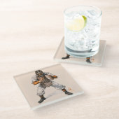 Dessous-de-verre En Verre Capteur de baseball (Incliné)