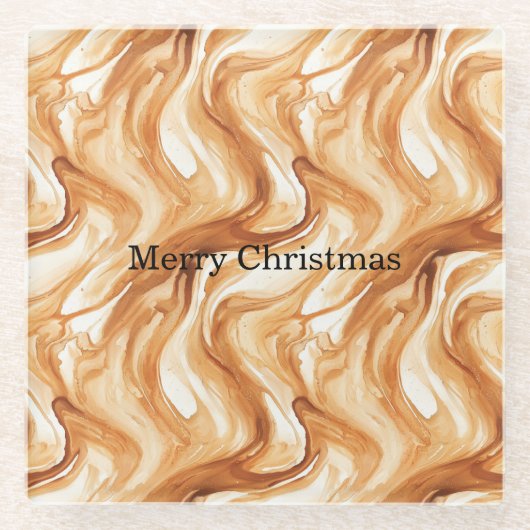 Dessous-de-verre En Verre Caramel Carmel Candy Swirls Christmas (Devant)