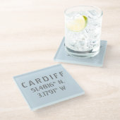 Dessous-de-verre En Verre Cardiff Wales Latitude & Longitude (Incliné)